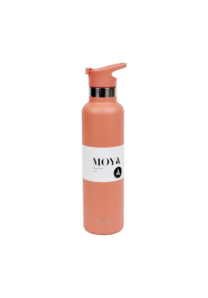 Moya Black Sea Insulated Sustainable Water Bottle with Spout Lid, 700 ml Capacity, Coral - Image 1