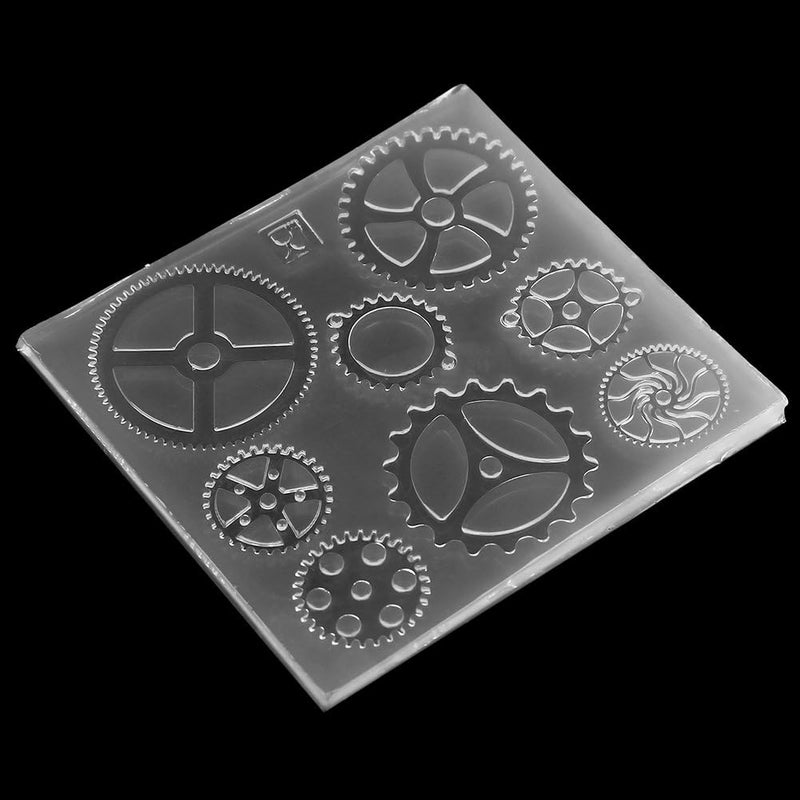 كلاراكو قالب سيليكون 4 قطع 3D عجلة ساعة التروس شكل قوالب الحلوى الشوكولاته نمط Steampunk من قوالب التروس مجموعة ل سكر كرافت تزيين الكعك كب كيك توبر حزب إمدادات DIY الراتنج صنع المجوهرات مجموعة قوالب 4 حزمة - Image 2