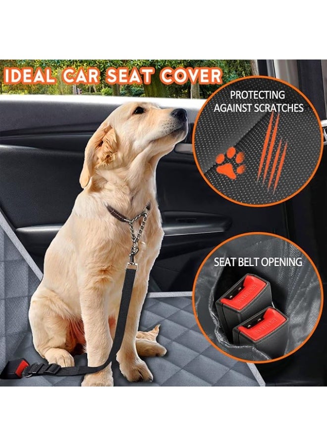 Dog Car Cover for Back Seat Pet Protector Waterproof Bench Car Seat Cover, Nonslip Rear Seat Cover fits Middle Armrest for Most Cars Trucks SUVs - Grey - Image 3