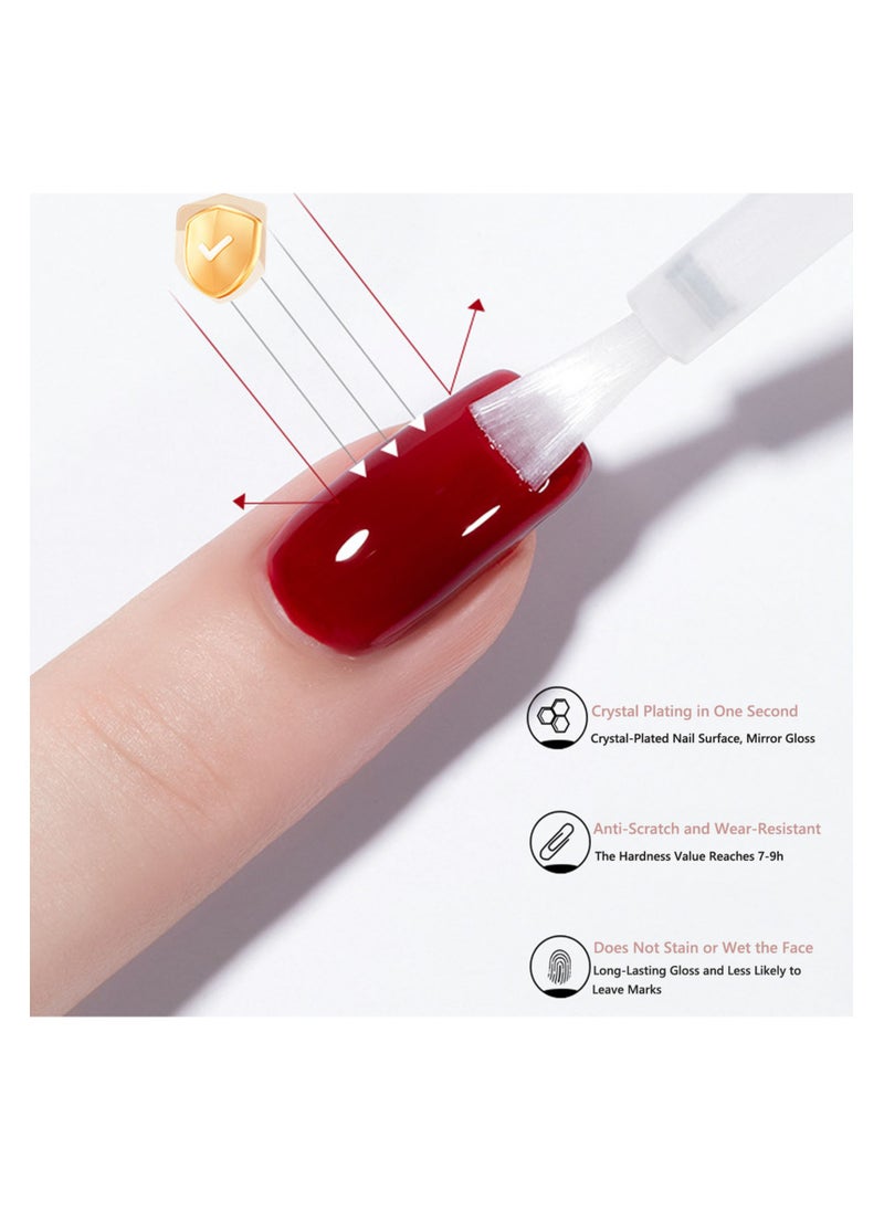 Miss Gooey Top Coat Gel Matte Nail Clear No Wipe Top Coats Nail Polishes Quick Dry UV LED Paint High Gloss Shiny Long Lasting Glossy Vegan Volumizing Stain Resistant Prevent Discoloration Nature Strong 15ml  - Image 2