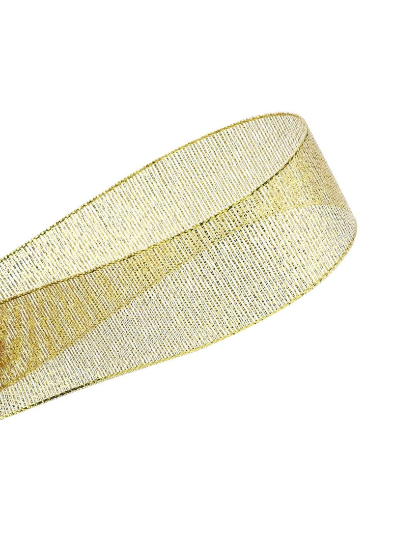 Excefore 25 Yards Glitter Metallic Ribbon 1" Wide Ribbon Valentine's Day, DELFINO Sparkly Fabric Ribbon Gift Ribbon Thin Ribbon - Image 2