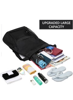 GUSGU Drawstring Backpack, Water Resistant Bag, Gym Sports Bag with Water Bottle Holder and Zipper Pockets for Men Women, Black,Classic  - Image 5