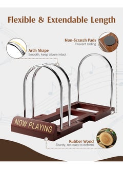 HULISEN Expandable Vinyl Record Storage, 30-70 Lps Adjustable Now Playing Record Holder For Albums, Wood Now Spinning Vinyl Record Stand Display Rack Organizer, Gift Package, Effortless Assembly  - Image 5