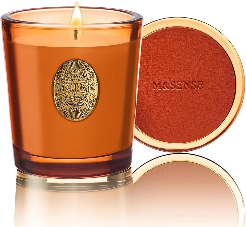 إم آند سينس شمعة صويا معطرة طبيعية منعشة من M&SENSE | برتقال غوجي وبرتقال نيون | 9.2 أونصة، وقت احتراق 50 ساعة | شمعة معطرة فاخرة للاسترخاء، الهدايا، ديكور المنزل | مثالية لغرفة النوم، المكتب، أجواء الحفلات - Image 1