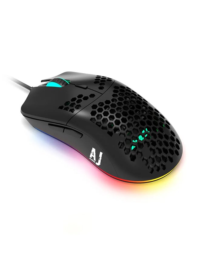 AJ390 Gaming Wired Ultra-Lightweight Honeycomb Design 16000DPI Programmable Mice 7 ons Computer Mouse for Laptop - Image 1