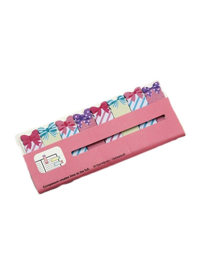 NIBEMINENT 2-Piece Bowknot Design Sticky Note Set Pink/Blue/White