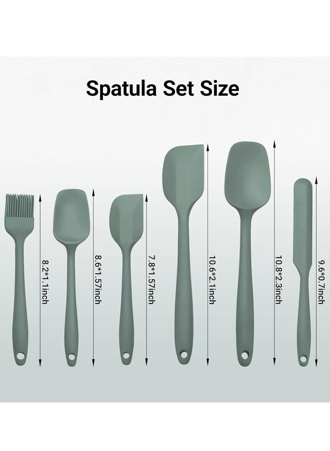 مجموعة ملاعق سيليكون مكونة من 6 قطع، مجموعة أدوات مطبخ مقاومة للحرارة وغير لاصقة، سهلة التنظيف وآمنة للغسل في غسالة الأطباق، مناسبة للخبز والطبخ والخلط. - Image 2