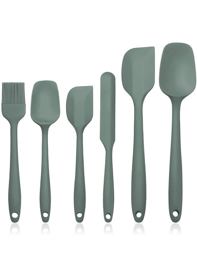 مجموعة ملاعق سيليكون مكونة من 6 قطع، مجموعة أدوات مطبخ مقاومة للحرارة وغير لاصقة، سهلة التنظيف وآمنة للغسل في غسالة الأطباق، مناسبة للخبز والطبخ والخلط. - Image 1
