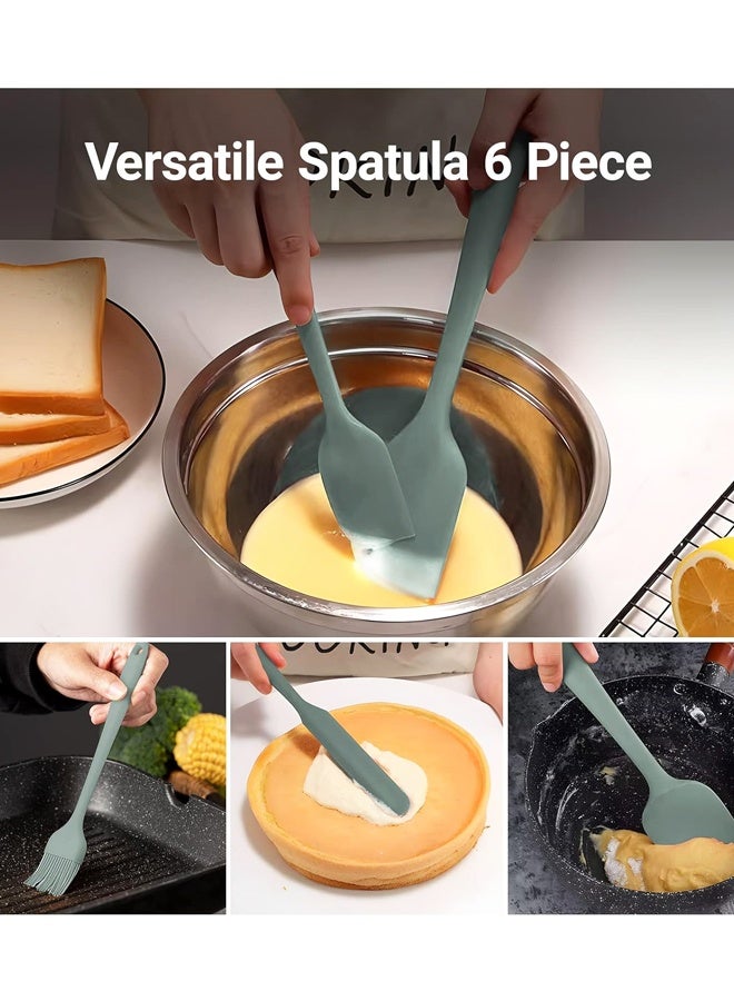 مجموعة ملاعق سيليكون مكونة من 6 قطع، مجموعة أدوات مطبخ مقاومة للحرارة وغير لاصقة، سهلة التنظيف وآمنة للغسل في غسالة الأطباق، مناسبة للخبز والطبخ والخلط. - Image 5