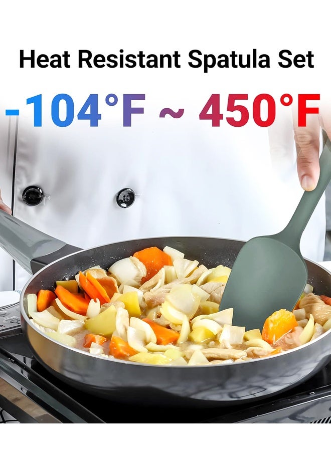 مجموعة ملاعق سيليكون مكونة من 6 قطع، مجموعة أدوات مطبخ مقاومة للحرارة وغير لاصقة، سهلة التنظيف وآمنة للغسل في غسالة الأطباق، مناسبة للخبز والطبخ والخلط. - Image 4