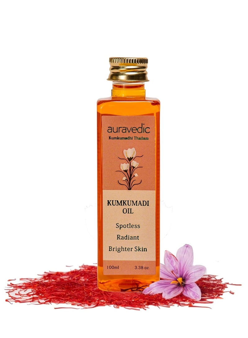 Auravedic Kumkumadi Oil For Face 100 Ml, Kumkumadi Tailam Face Oil For Glowing Skin, Dark Spot Corrector Face Serum - Image 1