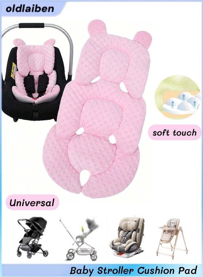 الدليبن وسادة عربة أطفال، وسادة مقعد شبكية قابلة للتهوية، وسادة مقعد أمان للأطفال، سجادة عربة أطفال عالمية ناعمة وجيدة التهوية لحديثي الولادة، وسادة قابلة لإعادة الاستخدام وقابلة للغسل، تناسب عربات الأطفال، مقعد السيارة، كرسي الأطفال المرتفع، متوفرة من جانبين، ملحقات عربة الأطفال (وردي) - Image 1