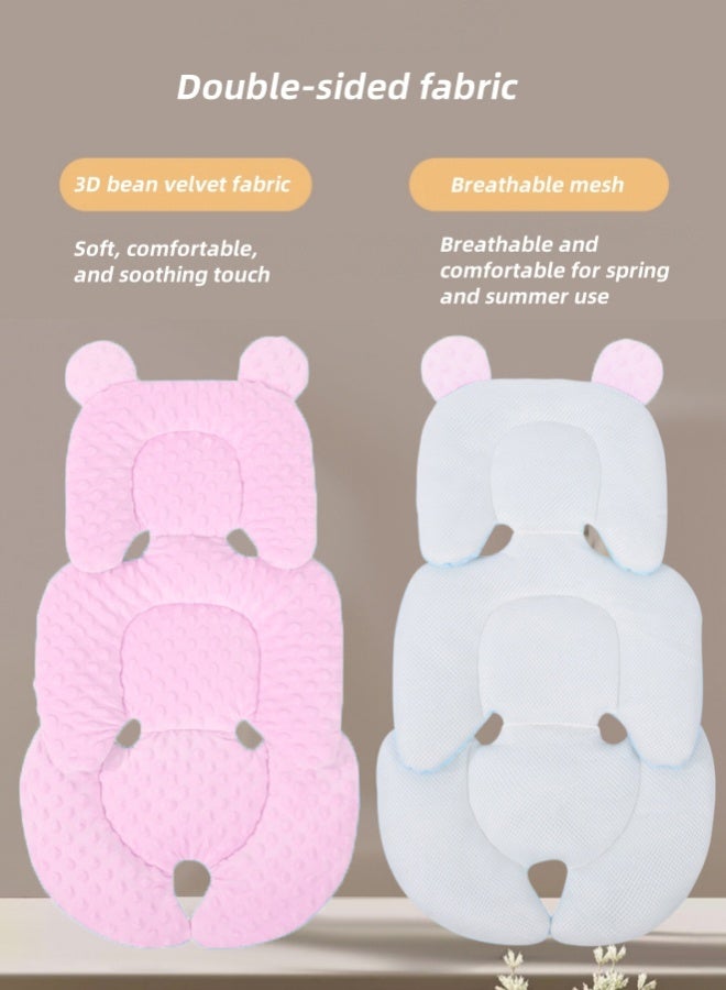 الدليبن وسادة عربة أطفال، وسادة مقعد شبكية قابلة للتهوية، وسادة مقعد أمان للأطفال، سجادة عربة أطفال عالمية ناعمة وجيدة التهوية لحديثي الولادة، وسادة قابلة لإعادة الاستخدام وقابلة للغسل، تناسب عربات الأطفال، مقعد السيارة، كرسي الأطفال المرتفع، متوفرة من جانبين، ملحقات عربة الأطفال (وردي) - Image 4