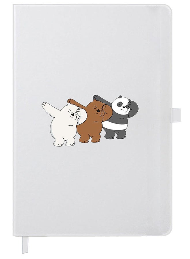 Theodor Designer A5 Thick White Hardcover Notebook Panda Dance - Image 1
