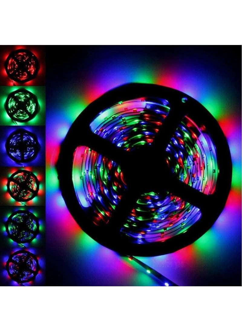 Demiray - RGB LED Strip Indoor and Outdoor 5 m Remote Control Set Plug and Play 16 Colors 24 Keys Remote Adapter Silicone - Image 1