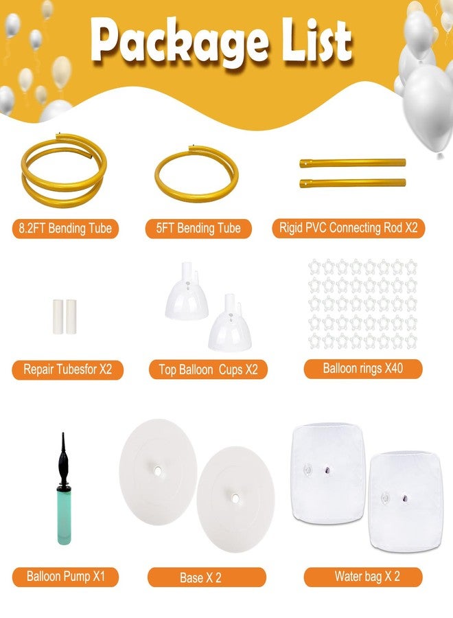 أور ورم حامل قوس بالونات ذهبي من OurWarm بطول 9.35 قدم و6 أقدام، طقم قوس بالونات قابل للانحناء بحرية، حامل بالونات نصف قوس مع قاعدة أرضية، مثالي لتزيين حفلات الزفاف وأعياد الميلاد وحفلات استقبال المولود وحفلات التخرج واحتفالات الرابع من يوليو - Image 3