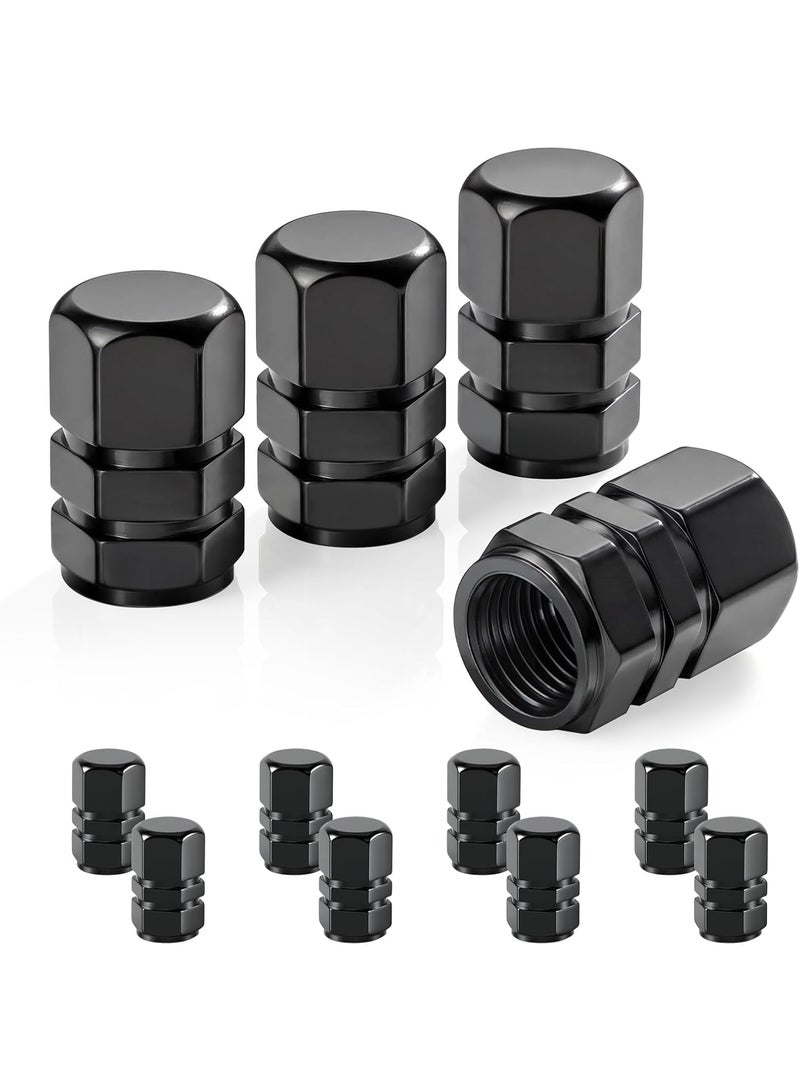 Car Tire Valve Stem Caps, 12pcs Air Caps Cover, Universal for Cars, SUVs, Bike, Trucks and Motorcycles-Black - Image 1