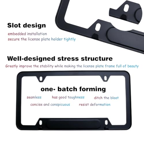 QOMAGO 2 Pcs Black License Plate Frames Metal Aluminum Material 4 Holes License Plate Covers Screw Caps Cover Set Compatible with 1 2 3 4 5 Series X1 X3 X5 X6 X7 Series M2 M3 M4 M5 M6 Series E90 E91.etc - Image 3
