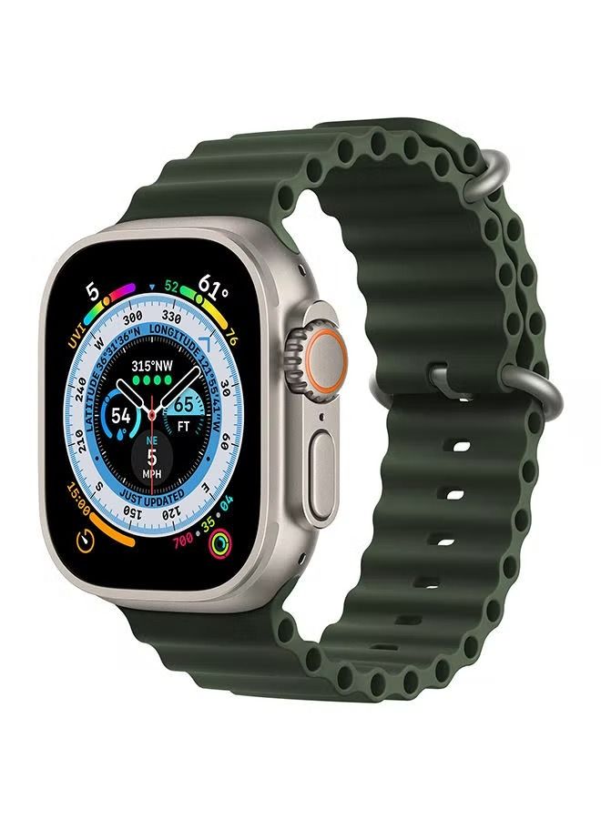 Zaboon Silicone Ocean Band For Apple Watch Band 42mm 44mm 45mm 49mm Adjustable Sport Loop Strap For iWatch Series 8/7/6/5/4/3/2/1/SE/Ultra - Green - Image 1