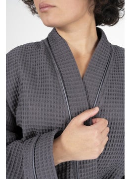 Varol Kaos Series Kimono Collar Pique Bathrobe Dressing Gown  - Image 1