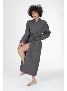 Varol Kaos Series Kimono Collar Pique Bathrobe Dressing Gown  - Image 3