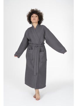 Varol Kaos Series Kimono Collar Pique Bathrobe Dressing Gown  - Image 2
