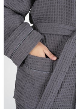 Varol Kaos Series Kimono Collar Pique Bathrobe Dressing Gown  - Image 4