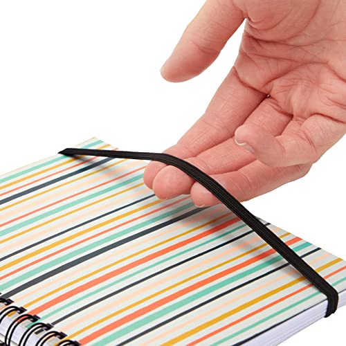 Paper Junkie مجموعة ورق جانكي 6 عبوة دفاتر ملاحظات حلزونية 5x7 مع جيب - دفاتر صغيرة مخططة مع إغلاق مرن للمدرسة، العمل (6 تصاميم) - Image 4