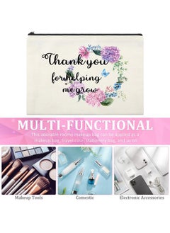 Saintrygo 18 Pcs Teacher Makeup Bags Teacher Appreciation Gifts Bulk for Women 6 Styles Teacher Canvas Travel Toiletry with Zipper for Teacher's Day Graduation Back to School Christmas(Cute)  - Image 5