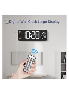 Generic Digital Wall Clock Large Display, 16.2" Large Digital Wall Clock with LED Display Remote Control, Automatic Brightness Dimmer Big Clock with Date Week Temperature（Orange）  - Image 2