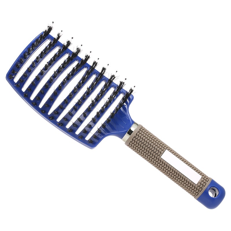 Curved Boar Bristle Hair Brush Massage Comb Detangling Hairbrush for Women - Image 2