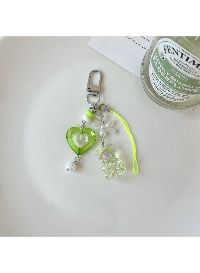 NIBEMINENT Phone Charm/ Chain Strap for Women Girls, Cute Laser Bear Cell Phone Case Lanyard Wrist Strap - Image 1