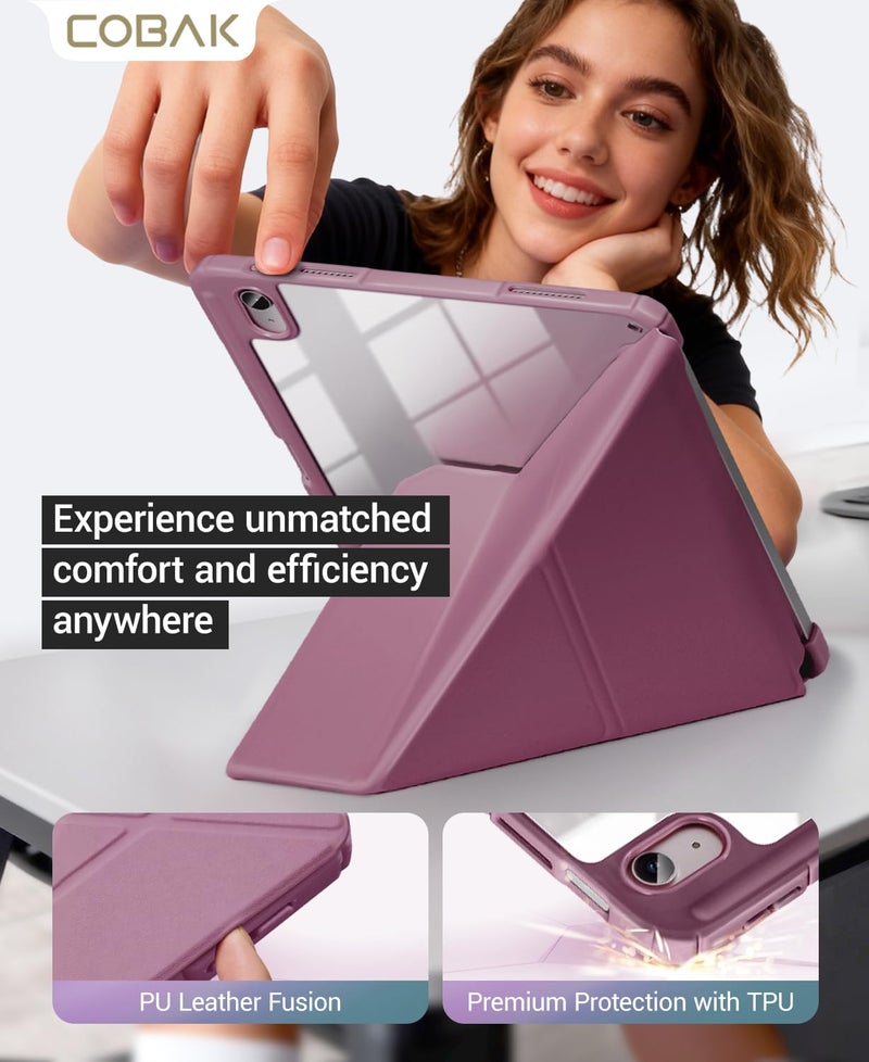 CoBak Case for iPad (A16) 11th Generation 11 Inch 2025, iPad 10th Generation Case 10.9 Inch 2022 - Protective Cover with Multi-Angle Includes Portrait Stand, Pencil Holder and Auto Wake/Sleep, Purple - Image 3