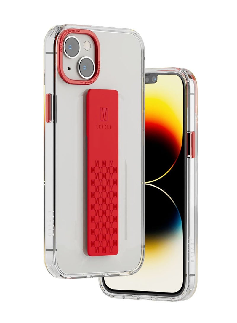 LEVELO Graphia iPhone 14 Plus IMD Clear Case - Red - Image 2