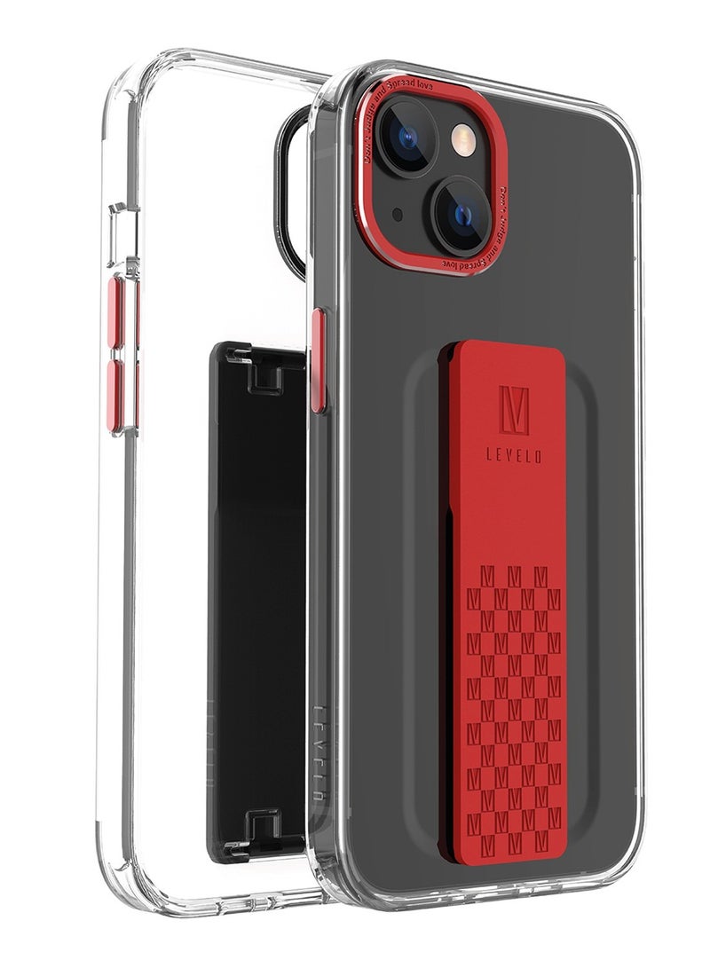 LEVELO Graphia iPhone 14 Plus IMD Clear Case - Red - Image 1