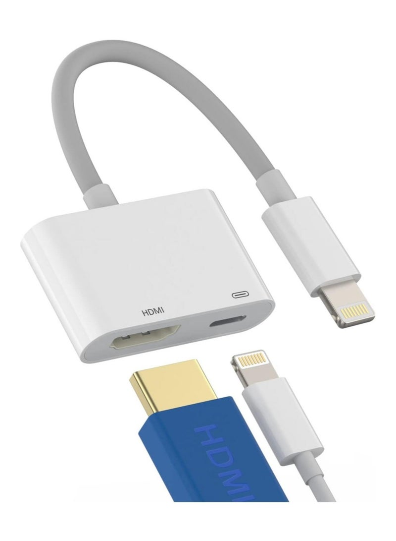ELTRAZONE Lightning to Hdmi Adapter for TV Compatible for iPhone 12 13 Pro Max Splitter Digital AV Female Port Converter and Charging Connector Cord Projector Monitor Sync Screen Ipad Mini Apple Charger Charge - Image 1
