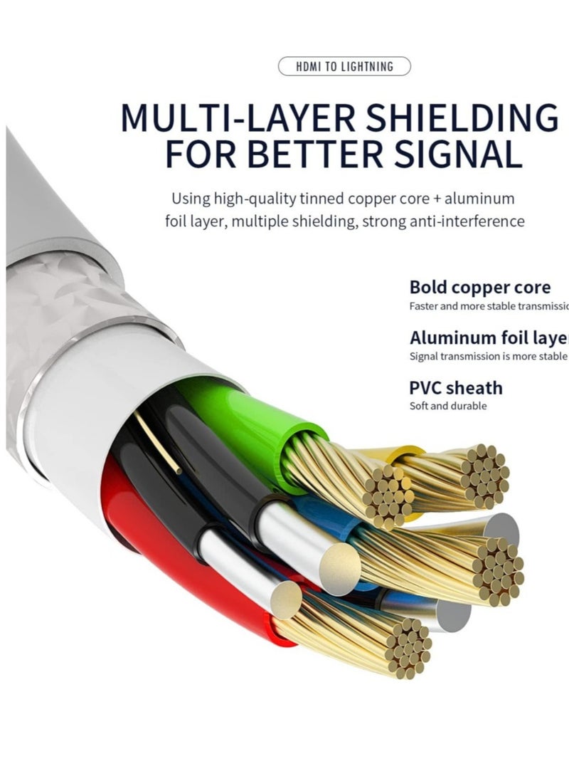 ELTRAZONE Lightning to Hdmi Adapter for TV Compatible for iPhone 12 13 Pro Max Splitter Digital AV Female Port Converter and Charging Connector Cord Projector Monitor Sync Screen Ipad Mini Apple Charger Charge - Image 5