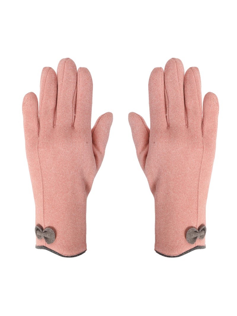 FabSeasons Slim warm Winter Gloves For Women, with velvet lining inside for cold weather, Touchscreen enabled index finger, also ensures a Smooth Driving/Riding Experience - Image 1
