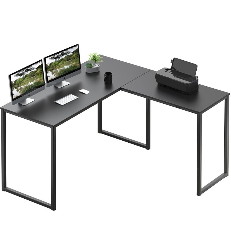 SHW Mission 48 x 48 Inches LShape Home Office Computer Desk Black