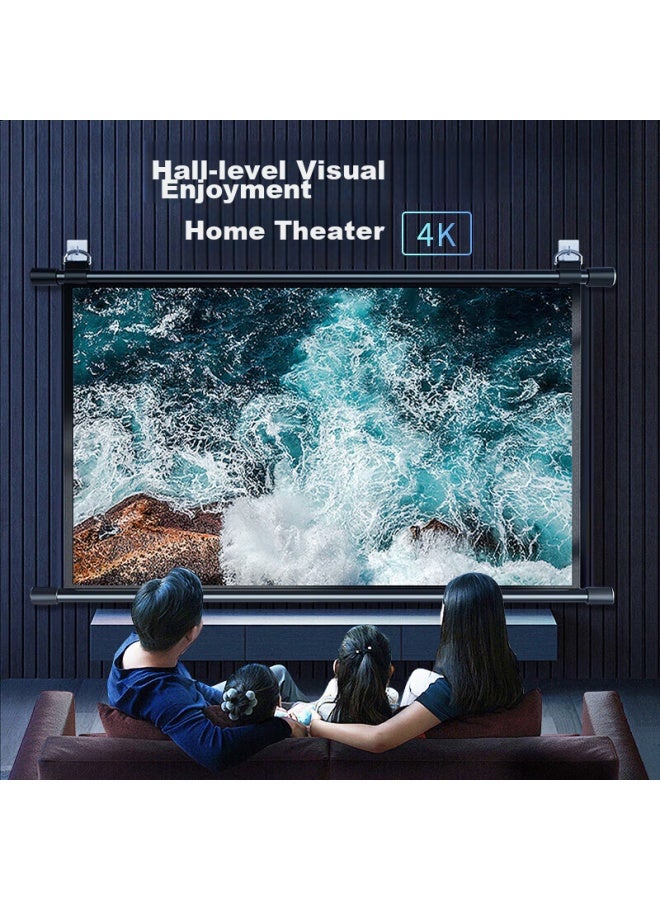 MEI SHUO Mei Shuo (mei Shuo) 60-inch 16:9 White Plastic Wall-mounted Projection Screen Easy Tallation 4k Hd Projector Screen [no Drilling] Projector Screen For Xgimi, Nuts, Xiaomi, Epson  - Image 2