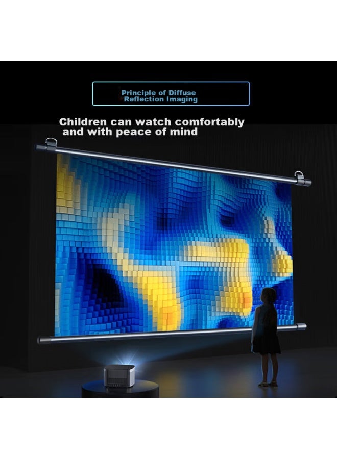 MEI SHUO Mei Shuo (mei Shuo) 60-inch 16:9 White Plastic Wall-mounted Projection Screen Easy Tallation 4k Hd Projector Screen [no Drilling] Projector Screen For Xgimi, Nuts, Xiaomi, Epson  - Image 3