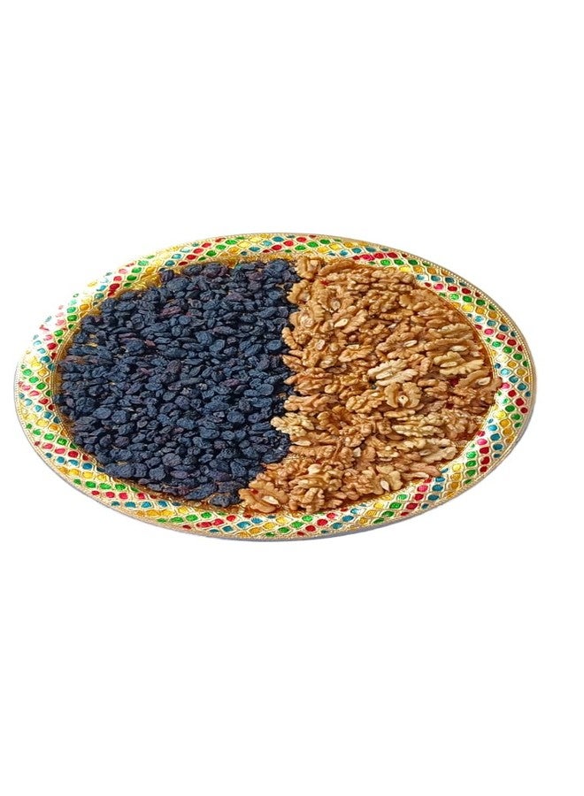 Koogly طبق كوجلي ميناكاري كبير مع زبيب أسود مجفف، وخبز أخيرات، مناسب لعيد ديوالي وهدايا الزفاف - Image 3