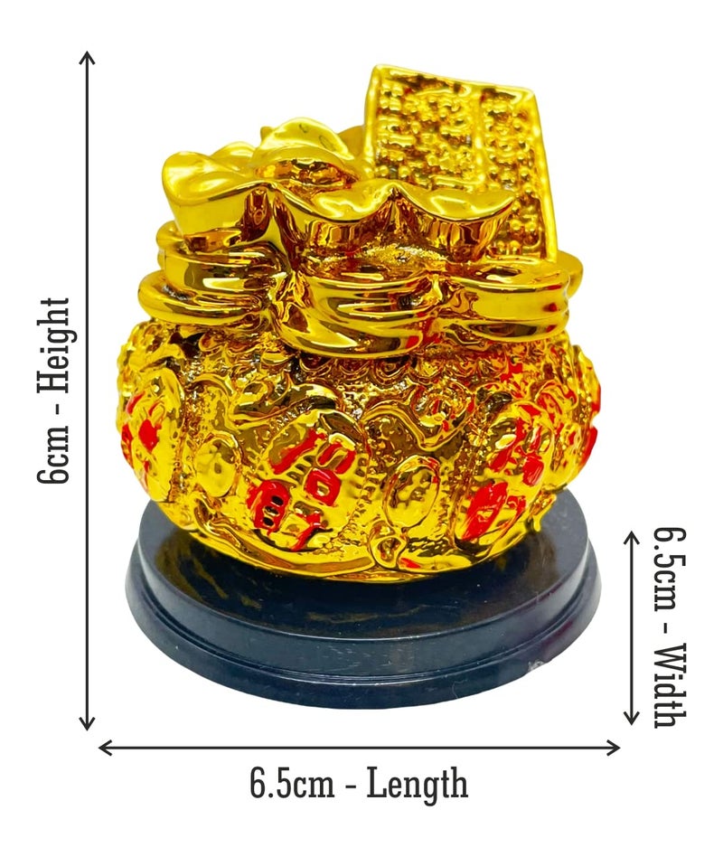 Natchcart Exclusive Polyresin Fengshui Gold Ingot Yuan Bao Overflowing Wealth Bucket Pot for Abundance Financial Prosperity Luck NatchFS2671 Wealth Bucket - Image 2