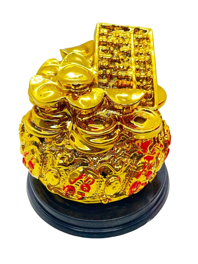 Natchcart Exclusive Polyresin Fengshui Gold Ingot Yuan Bao Overflowing Wealth Bucket Pot for Abundance Financial Prosperity Luck NatchFS2671 Wealth Bucket - Image 5