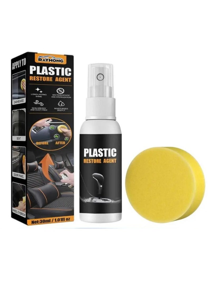 RAYHONG - Car Plastic Parts Refurbish Agent, Quick Car Plastic Restorer Cream, Plastic Revitalizing Coating Agent,  Automotive Plastic Retreading Agent For Car Interior Cleaning, (RAYHONG Set B 30ml) - Image 1