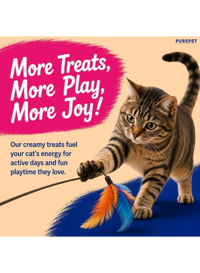 Purepet Creamy Lickable Cat Treats (75g x 5 Pouches) Total 375g | Tuna & Bonito | Supports Skin & Coat | Easy Digestion | Enriched with Taurine for Heart (All Life Stages) - Image 3