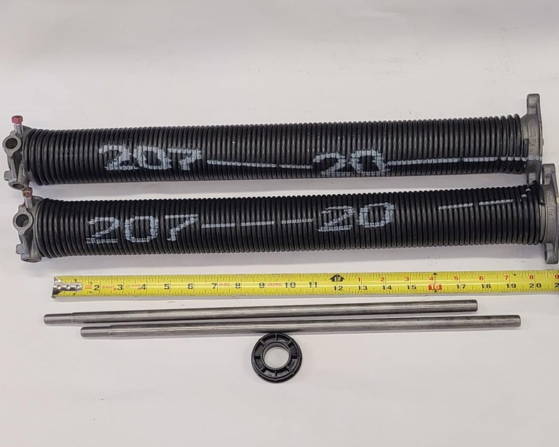 Pair of 207 X 2 X 20 Garage Door Torsion Springs with Winding Bars