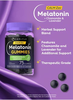 CARLYLE Melatonin 3mg Gummies | 75 Count | with Chamomile and Lavender Extract | Vegan, Non-GMO, Gluten Free Supplement  - Image 4