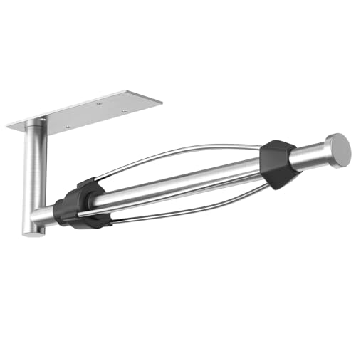 VAEHOLD Self Adhesive Paper Towel Holder Under Cabinet Mount, Wall Mounted Paper Towel Roll Holder with Damping Effect for Kitchen, Bathroom, Wall - SUS304 Stainless Steel (Brushed Silver) - Image 1