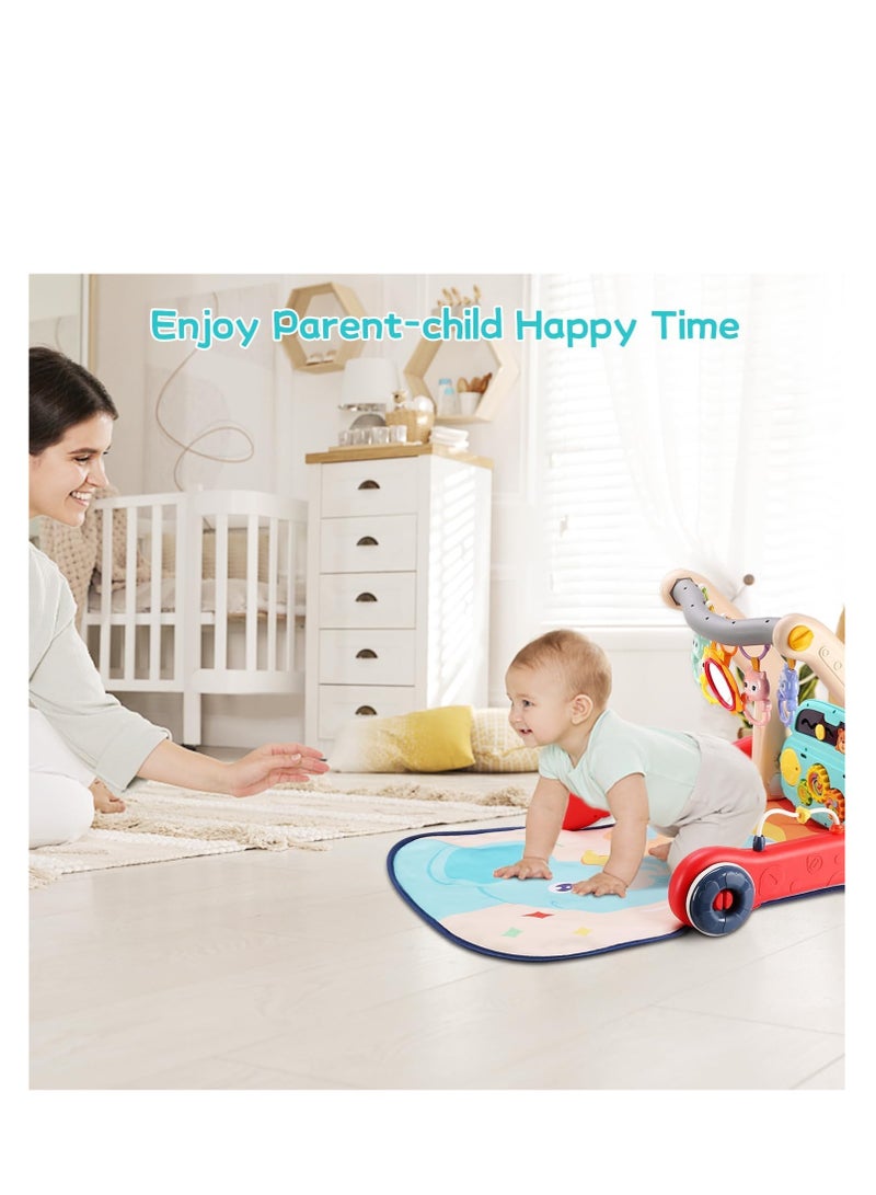 دي إم جي تك سجادة لعب رياضية للأطفال 2 في 1 سجادة لعب رياضية للأطفال ومشاية أطفال مع بيانو لعب ألعاب رياضية للأطفال مشاية أطفال للعب صالة الألعاب الرياضية مع أضواء موسيقية ألعاب التسنين - Image 4